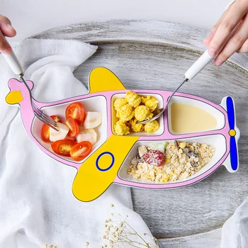 Children's Lattice Dinner Plate Creative Ceramic Plane Breakfast Tray for Breakfast Cute Cartoon Split Grid Plate Baby Cutlery
Children's Lattice Dinner Plate Creative Ceramic Plane Breakfast Tray for Breakfast Cute Cartoon Split Grid Plate Baby Cutlery