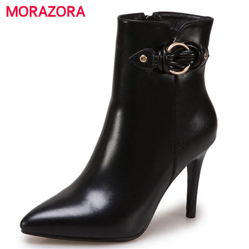 MORAZORA 2018 new fashion thin heel pointed toe genuine leather boots super high heel women's boots zipper ankle boots
MORAZORA 2018 new fashion thin heel pointed toe genuine leather boots super high heel women's boots zipper ankle boots
