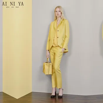 Fashion Women Business Suits Yellow Ladies Elegant Pants Suit Casual Female Office Uniform Slim OL 2 Pieces Sets Custom Made
Fashion Women Business Suits Yellow Ladies Elegant Pants Suit Casual Female Office Uniform Slim OL 2 Pieces Sets Custom Made
