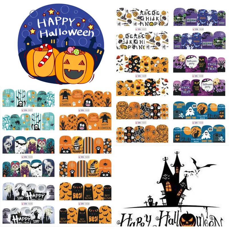 12 Sheets Halloween Nail Art Water Transfer Sticker Decals Pumpkin Spider Fancy Stickers Wrap Tips Decoration BN1021-1032
12 Sheets Halloween Nail Art Water Transfer Sticker Decals Pumpkin Spider Fancy Stickers Wrap Tips Decoration BN1021-1032
