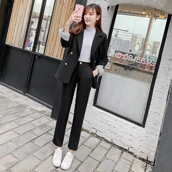 Autumn and winter suit female Slim female suit casual pants two-piece 2018 autumn new thick temperament women's clothes set
Autumn and winter suit female Slim female suit casual pants two-piece 2018 autumn new thick temperament women's clothes set