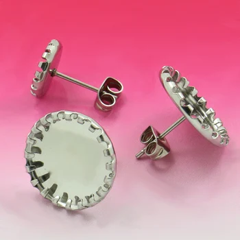 Blank Stainless Steel Stud Earrings with Ear Stopper Backs Bases Round Bezel Cameo CABs stud Earrings post Settings Findings
Blank Stainless Steel Stud Earrings with Ear Stopper Backs Bases Round Bezel Cameo CABs stud Earrings post Settings Findings