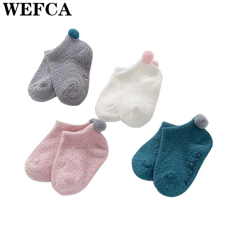 

Cute Baby Socks Autumn Winter Coral Fleece Anti Slip Floor Short Socks Newborn Girl Boy Sleep Socks 0-2T