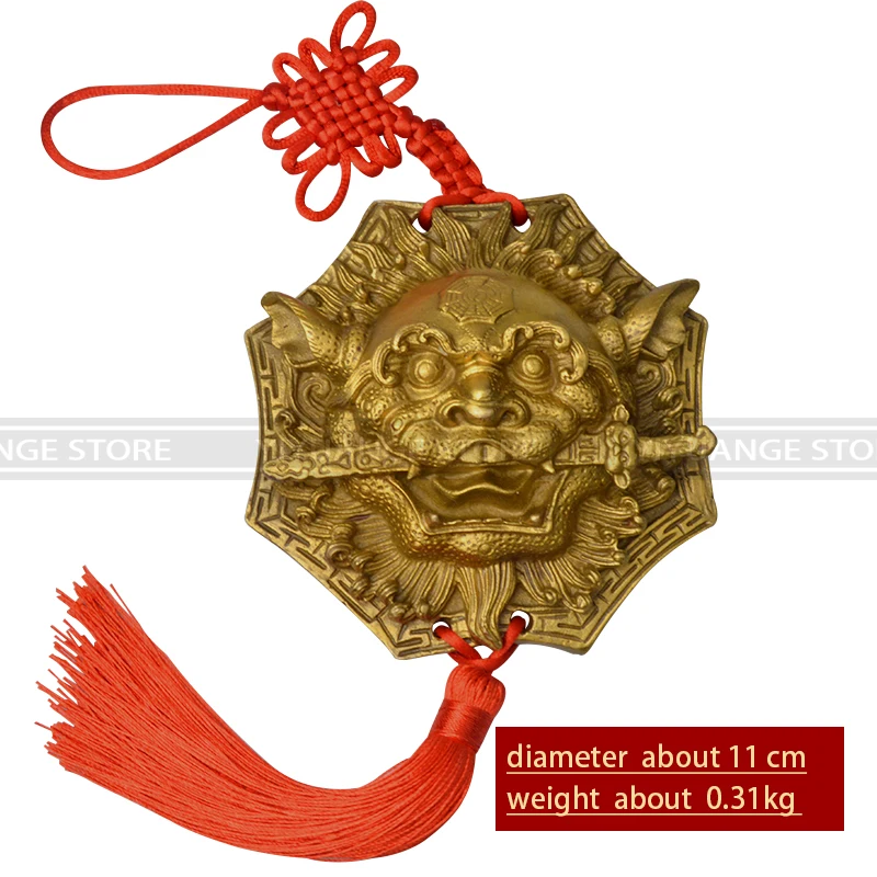 Chinese Fengshui The Bronze Beast Head Eight Lions Bite Sword Pendant Copper Lion Door Ornaments Home Decoration
Chinese Fengshui The Bronze Beast Head Eight Lions Bite Sword Pendant Copper Lion Door Ornaments Home Decoration