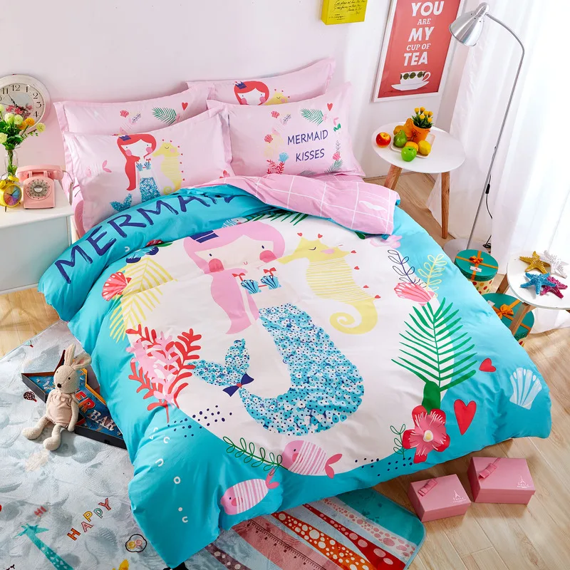 cartoon beautiful mermaid seaworld blue 3/4pcs bedding sets combing cotton twin/queen size duvet cover+bedsheet+pillowcases
cartoon beautiful mermaid seaworld blue 3/4pcs bedding sets combing cotton twin/queen size duvet cover+bedsheet+pillowcases