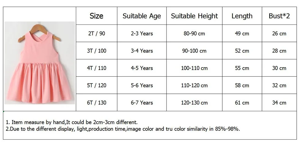 Colors Dress Size Chart