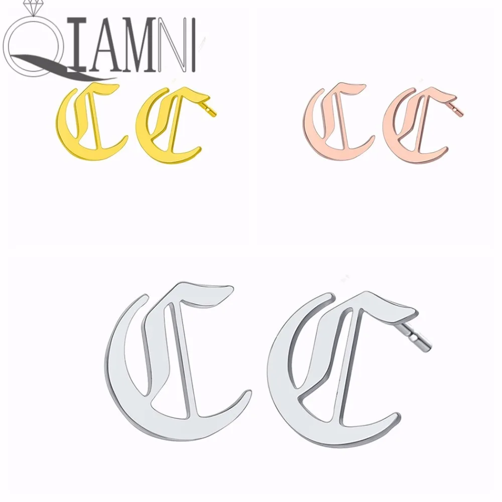 QIAMNI Initial Capital Alphabet Font C Letter Old English Stud Earrings Birthday Gift for Women Men Personalized Jewelry Charm
QIAMNI Initial Capital Alphabet Font C Letter Old English Stud Earrings Birthday Gift for Women Men Personalized Jewelry Charm