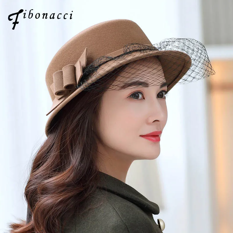 Fibonacci 2018 New Autumn Winter Female Hat Fedoras Bucket Bow Net Yarn Wool Felt Hat Dome Church Dinner Women Fedora Hats
Fibonacci 2018 New Autumn Winter Female Hat Fedoras Bucket Bow Net Yarn Wool Felt Hat Dome Church Dinner Women Fedora Hats