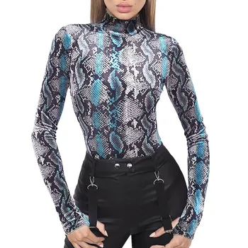 Summer Women Lady Clubwear Roller Collar Longarm Elastic Bodycon Sexy Thin Snake Skin Bodies Overalls For Women
Summer Women Lady Clubwear Roller Collar Longarm Elastic Bodycon Sexy Thin Snake Skin Bodies Overalls For Women