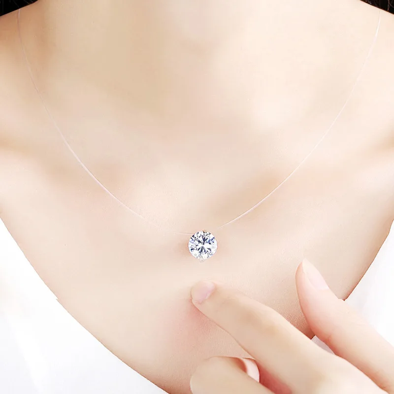 Fashion Collier ZirconTransparent Fishing Line Necklace Women Cross Heart Choker Necklace Silver Invisible Chain Necklace CK
Fashion Collier ZirconTransparent Fishing Line Necklace Women Cross Heart Choker Necklace Silver Invisible Chain Necklace CK