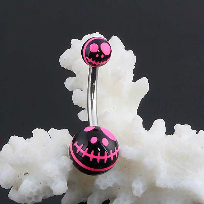 TUMBEELLUWA 1Lot (2Pc) Black Rose Holloween Skull UV Stainless Steel Barbell Belly Piercing Navel Ring
TUMBEELLUWA 1Lot (2Pc) Black Rose Holloween Skull UV Stainless Steel Barbell Belly Piercing Navel Ring