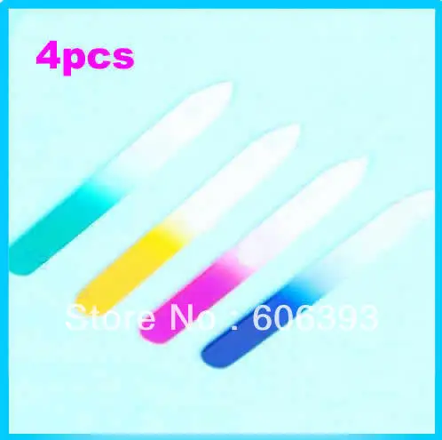 C18 4 X Cyrstal Glass Nail File Set Assorted Color Manicure Free Shipping | Красота и здоровье