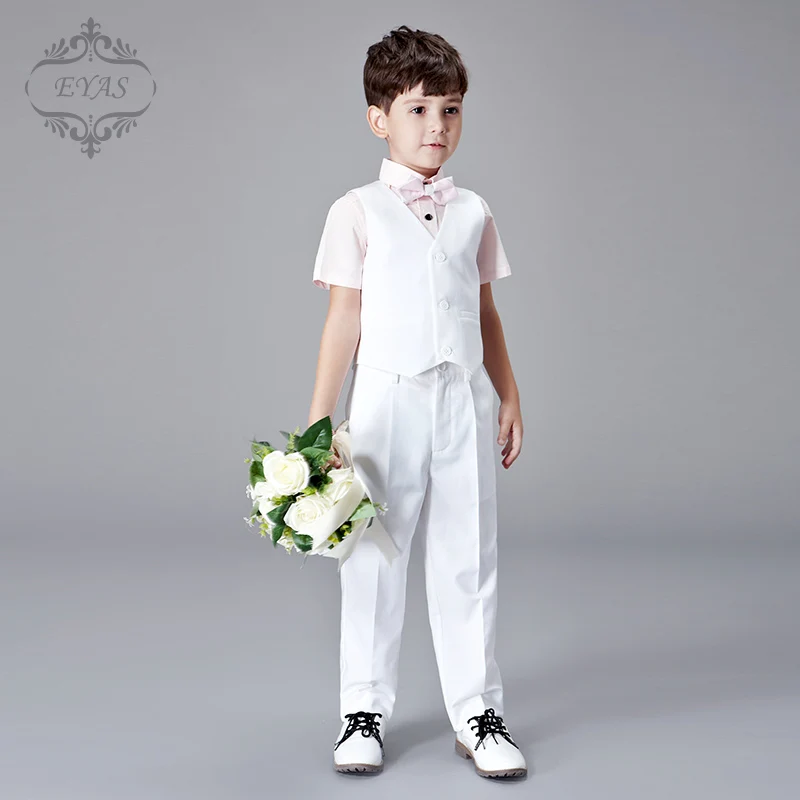 2017 Eyas Boys Clothes Summer Short Sleeve 100% Cotton Pink Shirt White Vest Wedding Ring Bearer Bowtie Formal Suit Set K6227
2017 Eyas Boys Clothes Summer Short Sleeve 100% Cotton Pink Shirt White Vest Wedding Ring Bearer Bowtie Formal Suit Set K6227