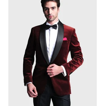 Burgundy Velvet Wedding Groom Tuxedos for Slim Fit Men Black Shawl Lapel Business Party Men Suits ( Jacket + Pants )
Burgundy Velvet Wedding Groom Tuxedos for Slim Fit Men Black Shawl Lapel Business Party Men Suits ( Jacket + Pants )