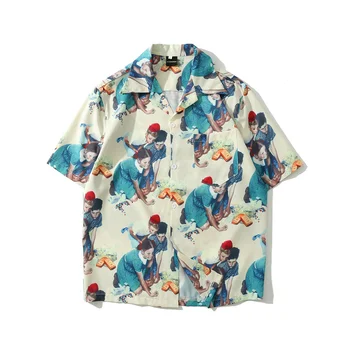 2019 Streetwear Shirts Men Hawaiian Beach Summer Short Vintage Painting Print Shirts Hip Hop Fashion Casual Flower Korean Shirts
2019 Streetwear Shirts Men Hawaiian Beach Summer Short Vintage Painting Print Shirts Hip Hop Fashion Casual Flower Korean Shirts