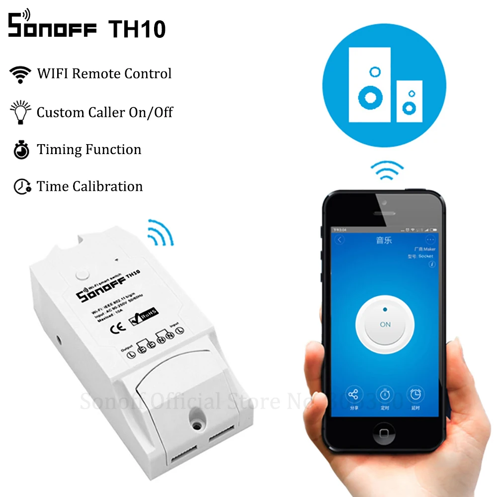 Sonoff TH10 Wi-Fi Smart Switch 10A 2200W Wireless Switch Smart Home Automation Modules With Temperature Sensor Humidity Monitor
Sonoff TH10 Wi-Fi Smart Switch 10A 2200W Wireless Switch Smart Home Automation Modules With Temperature Sensor Humidity Monitor