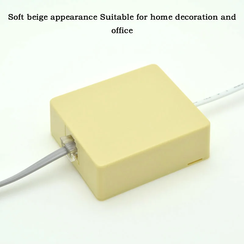 1-port Desktop telephone junction box Terminal wiring CAT3 extension cable adapter 6P4C RJ11 connector for Analog digital phone
1-port Desktop telephone junction box Terminal wiring CAT3 extension cable adapter 6P4C RJ11 connector for Analog digital phone