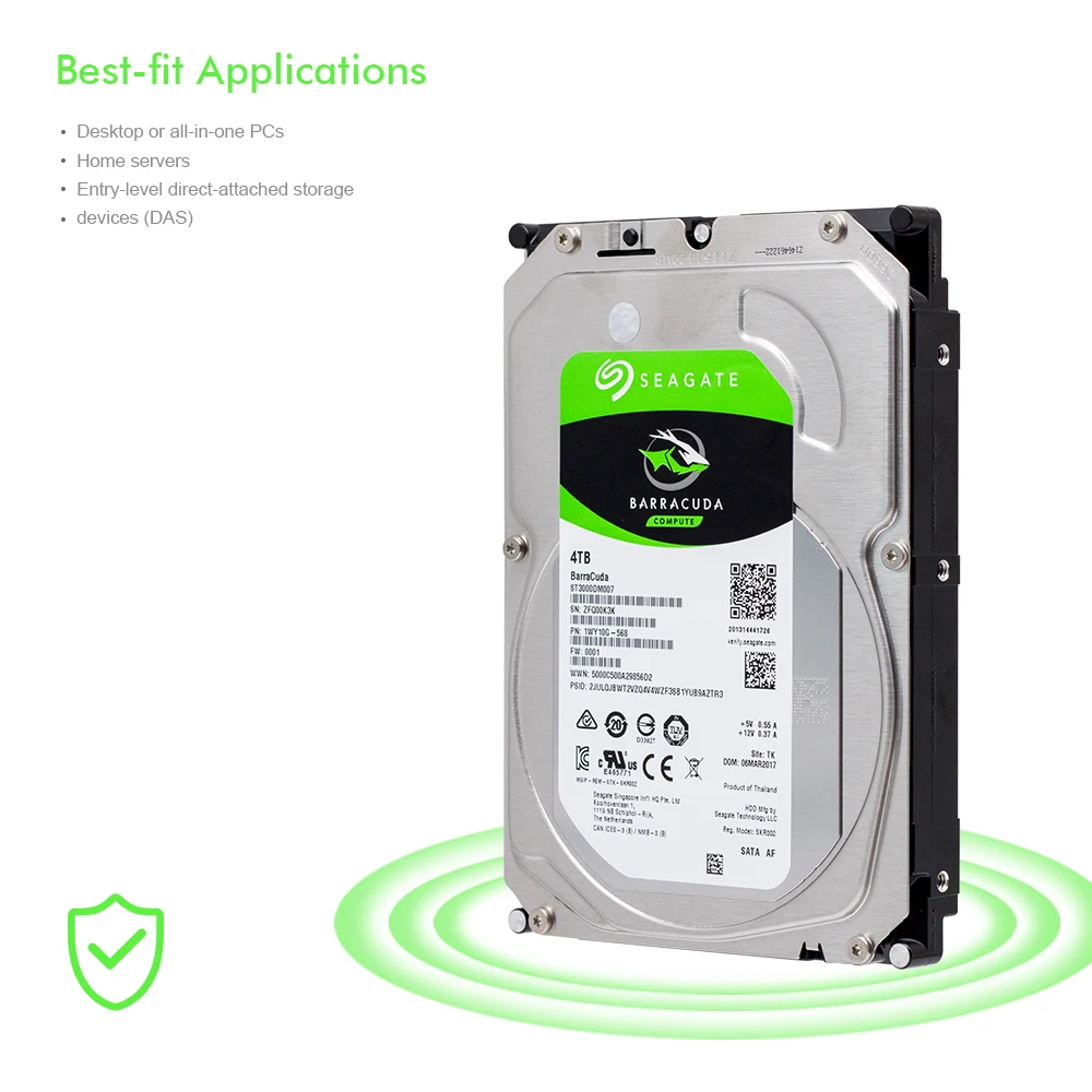 Seagate ST4000DM004 4TB Desktop HDD Internal Hard Disk Drive 5400 RPM SATA 6Gb/s 256MB Cache 3.5 inch HDD Drive Disk Computer
Seagate ST4000DM004 4TB Desktop HDD Internal Hard Disk Drive 5400 RPM SATA 6Gb/s 256MB Cache 3.5 inch HDD Drive Disk Computer