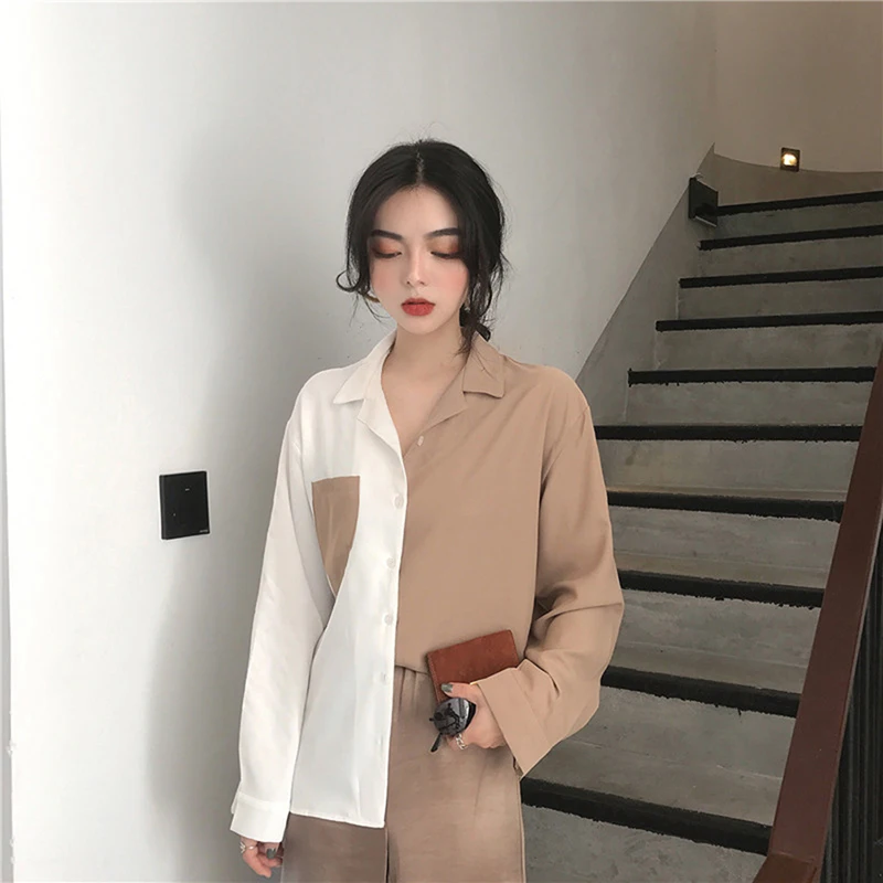 Summer Women Black White Patchwork Shirt Tops Korean Contrast Blouses Elegant Lady Top Chic Blusas
Summer Women Black White Patchwork Shirt Tops Korean Contrast Blouses Elegant Lady Top Chic Blusas