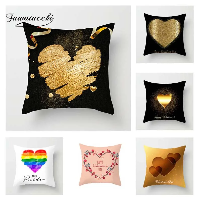Fuwatacchi Gold Stamping Love Heart Cushion Cover Black Square Throw Pillow Cover Decorative Pillow Cover Sofa Pillowcase
Fuwatacchi Gold Stamping Love Heart Cushion Cover Black Square Throw Pillow Cover Decorative Pillow Cover Sofa Pillowcase