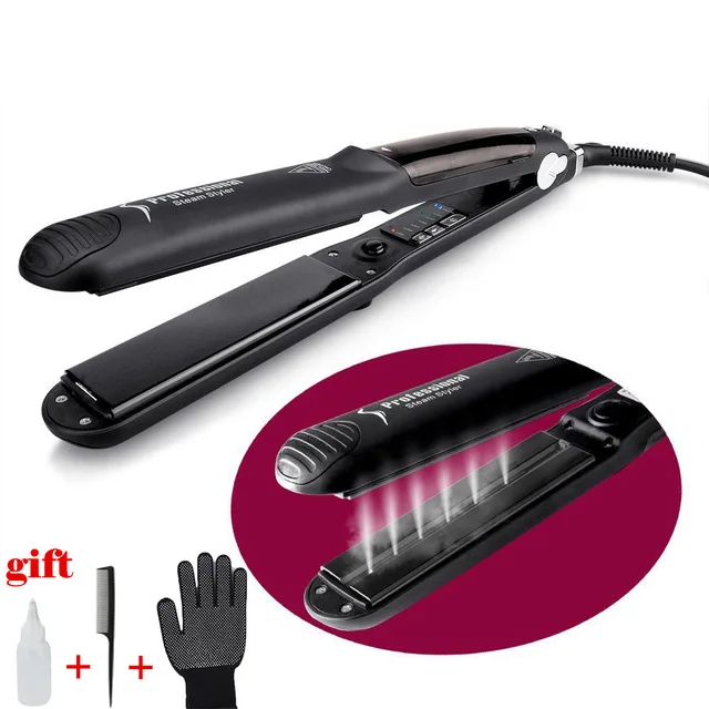 Steam Function Flat Iron Tourmaline Ceramic Vapor Professional Comb Hair Straightener thermostat planchas de pelo
Steam Function Flat Iron Tourmaline Ceramic Vapor Professional Comb Hair Straightener thermostat planchas de pelo