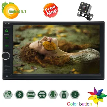 Bluetooth 2GB RAM 32GB ROM, Support SWC Mirror Link Subwoofer Support Fastboot Wifi MirrorLink AUX USB SD EinCar Double din Andr