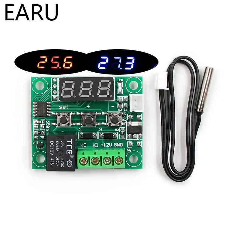 W1209 LED Digital Thermostat Temperature Control Thermometer Thermo Controller Switch Module DC 12V Waterproof NTC Sensor
W1209 LED Digital Thermostat Temperature Control Thermometer Thermo Controller Switch Module DC 12V Waterproof NTC Sensor