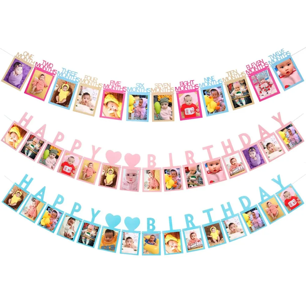 12 Months Photo Frame Banner First Happy Birthday Decorations 1st Baby Boy Girl My 1 One Year Party Supplies Gold Pink Silver
12 Months Photo Frame Banner First Happy Birthday Decorations 1st Baby Boy Girl My 1 One Year Party Supplies Gold Pink Silver