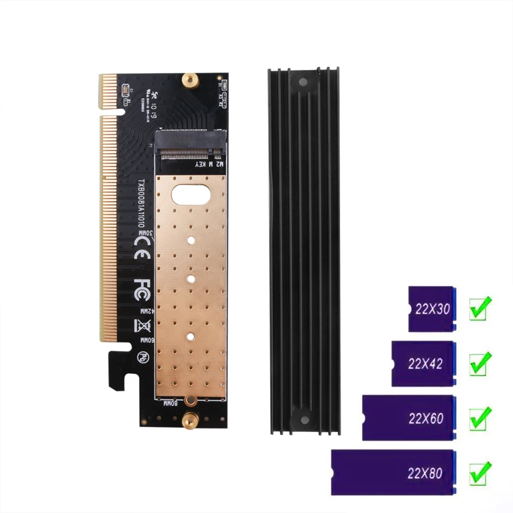 Фото M.2 NVMe SSD NGFF к PCIE 3 0 X16 X4 адаптер M ключ интерфейс Расширительная - купить