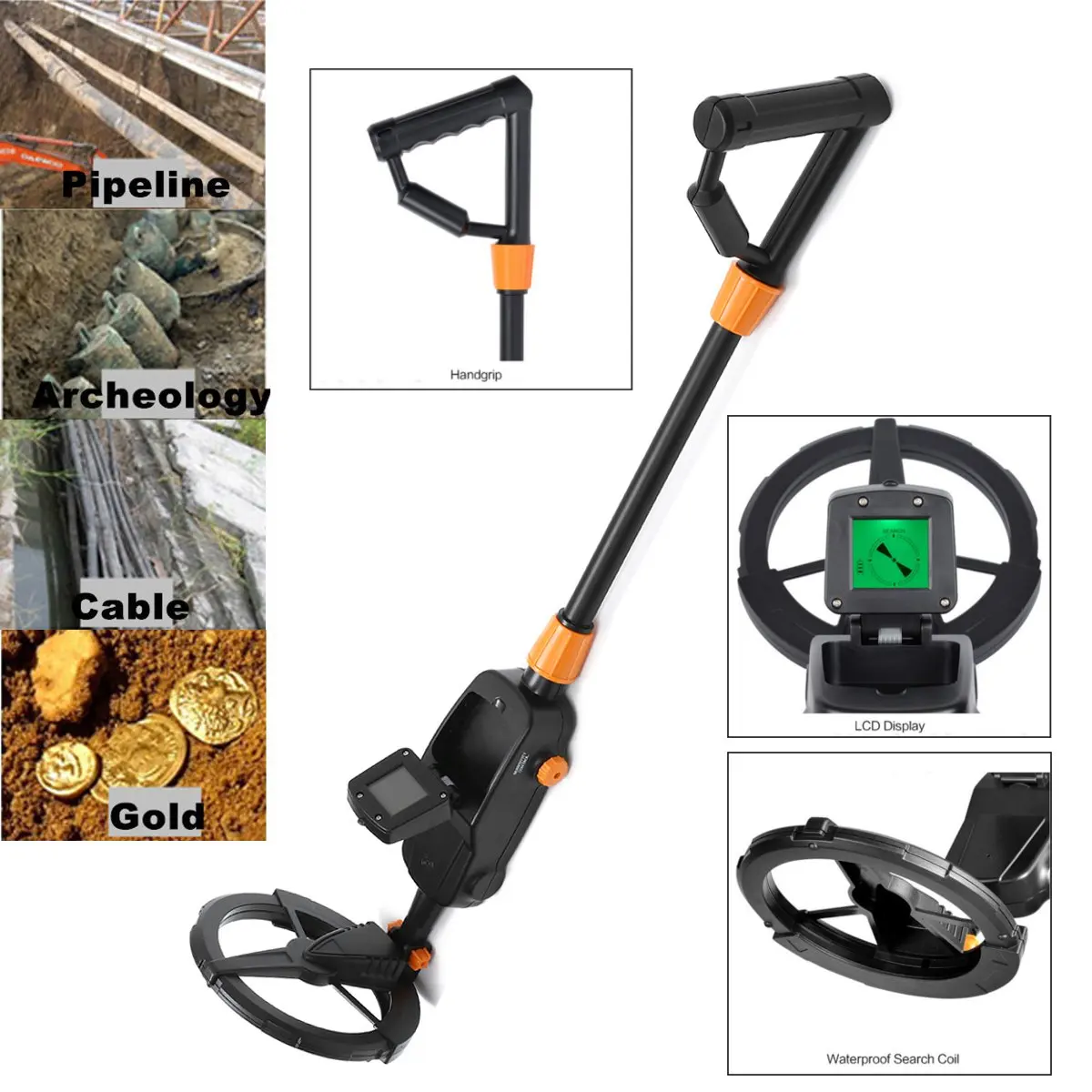 Black LCD Metal Detector Machine Coil Treasure Searching Hunter Electronic Gold Silver Finder Tools Industrial Metal Detectors
Black LCD Metal Detector Machine Coil Treasure Searching Hunter Electronic Gold Silver Finder Tools Industrial Metal Detectors