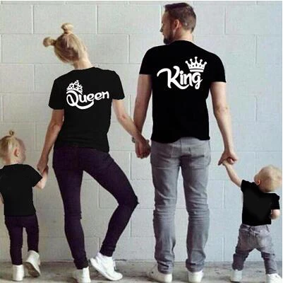 New Summer King Queen Prince Princess Family Matching Outfits Women Men Boy Girl clothes Cotton Family t-shirts black white tee
New Summer King Queen Prince Princess Family Matching Outfits Women Men Boy Girl clothes Cotton Family t-shirts black white tee