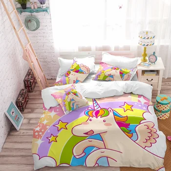 Kids Cartoon Bedding Set Baby Unicorn Duvet Cover Set Colorful Patchwork Bed Cover Pillowcase 100% Polyester Home Decor D25
Kids Cartoon Bedding Set Baby Unicorn Duvet Cover Set Colorful Patchwork Bed Cover Pillowcase 100% Polyester Home Decor D25