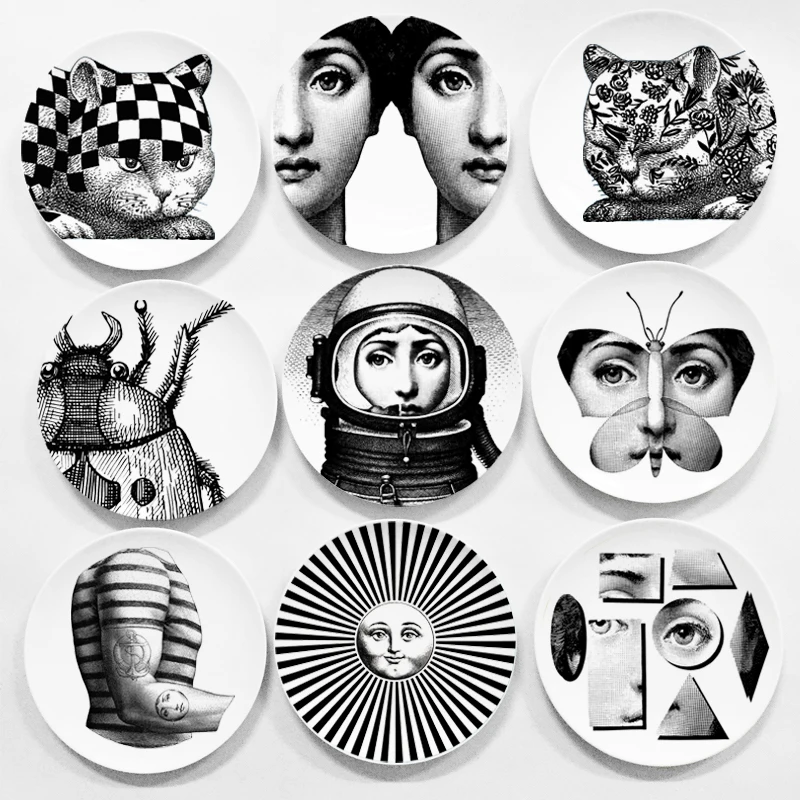 8 Inch Abstract Milan Fornasetti Ceramics Plates Black&white Illustration Hanging Dishes Sample Room Home Hotel Decoration 11
8 Inch Abstract Milan Fornasetti Ceramics Plates Black&white Illustration Hanging Dishes Sample Room Home Hotel Decoration 11