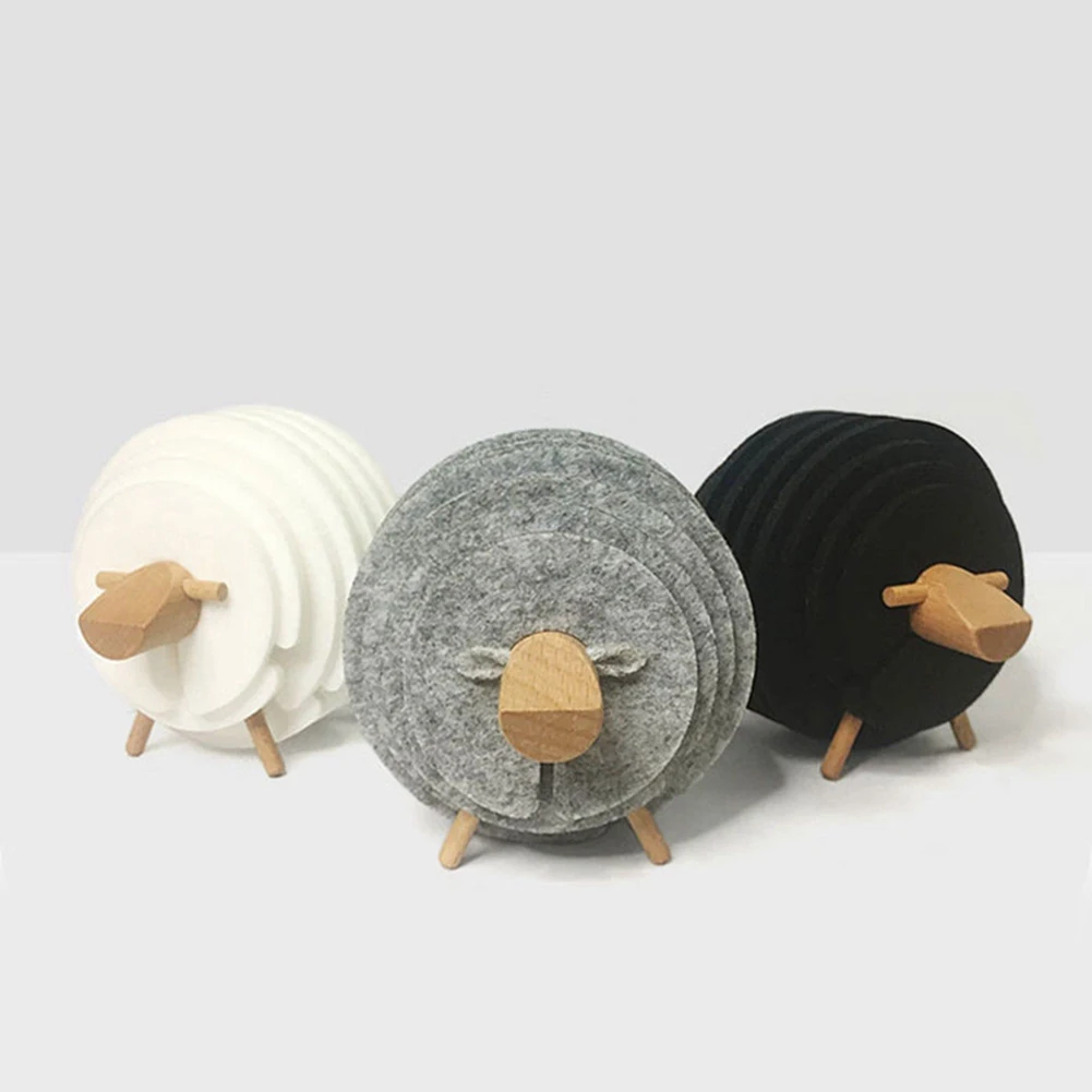 Креативный коврик для чашки в форме овцы Нескользящие подставки напитков