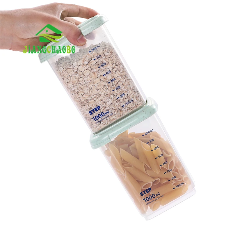Бытовой Кухня прозрачный запечатанные банки Пластик Крытая Еда хранения зерна
