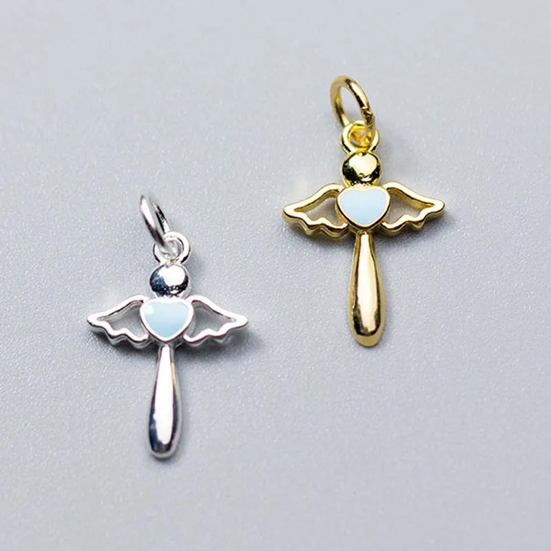 Fashion Angel Wand Silver Gold Color Girls Charms 16x11mm 925 Sterling Silver High Quality Jewelry Decoration Pendants DIY Gift
Fashion Angel Wand Silver Gold Color Girls Charms 16x11mm 925 Sterling Silver High Quality Jewelry Decoration Pendants DIY Gift