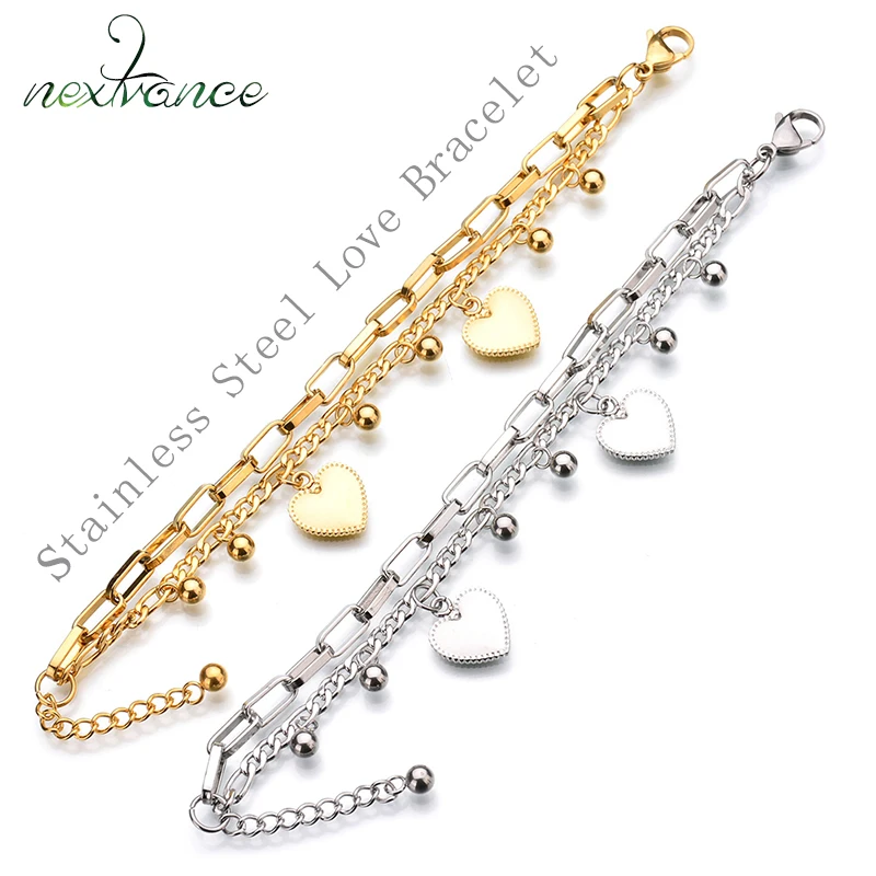 Nextvance Heart Gold Link Chain Bracelet Trendy Multilayer Adjustable Bracelet for Valentines Day Gift Acero Inoxidable
Nextvance Heart Gold Link Chain Bracelet Trendy Multilayer Adjustable Bracelet for Valentines Day Gift Acero Inoxidable