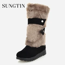 Sungtin 2018 Winter Faux Fur Boots Women Casual Round Toe Mid-Calf Snow Boots Ladies Flock Platform Flat Shoes Large Size 
Sungtin 2018 Winter Faux Fur Boots Women Casual Round Toe Mid-Calf Snow Boots Ladies Flock Platform Flat Shoes Large Size