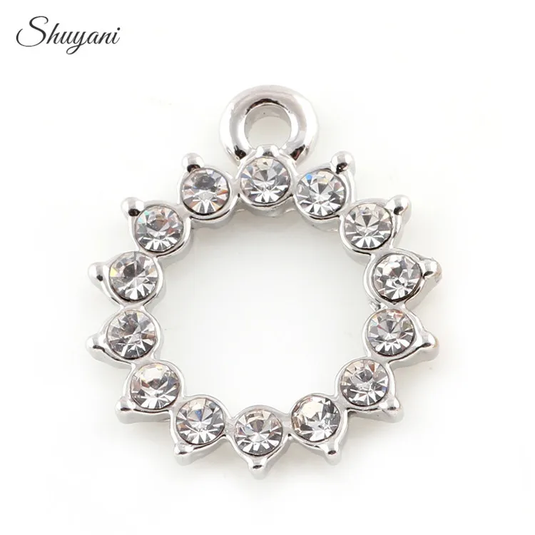 20PCS Fashion Alloy Metal Dangle Charms Crystal Rhinestone Circle Charms Pendant for Jewelry Making 15*17mm
20PCS Fashion Alloy Metal Dangle Charms Crystal Rhinestone Circle Charms Pendant for Jewelry Making 15*17mm