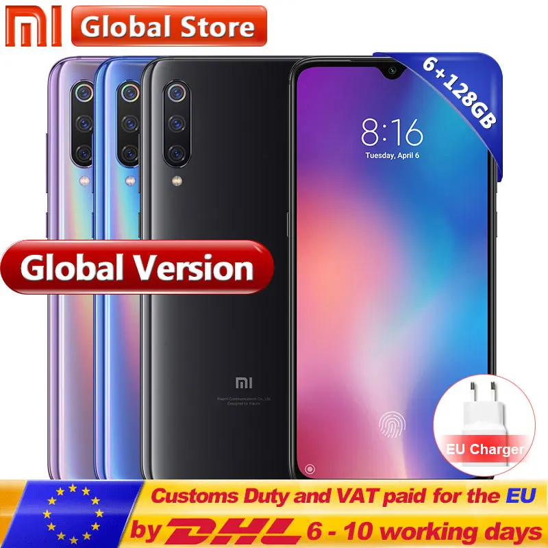 Global Version Xiaomi Mi 9 Mi9 6GB 128GB Smartphone Snapdragon 855 Octa Core 6.39" 48MP Triple Camera In Display Fingerprint
Global Version Xiaomi Mi 9 Mi9 6GB 128GB Smartphone Snapdragon 855 Octa Core 6.39" 48MP Triple Camera In Display Fingerprint