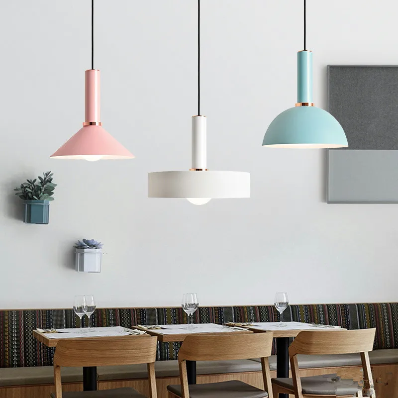 Colorful Metal LED Pendant Lamp Restaurant Chandelier Caffee shop Bar Hanglamp Macaroon Loft Hanging Light Fixtures 110-260V
Colorful Metal LED Pendant Lamp Restaurant Chandelier Caffee shop Bar Hanglamp Macaroon Loft Hanging Light Fixtures 110-260V