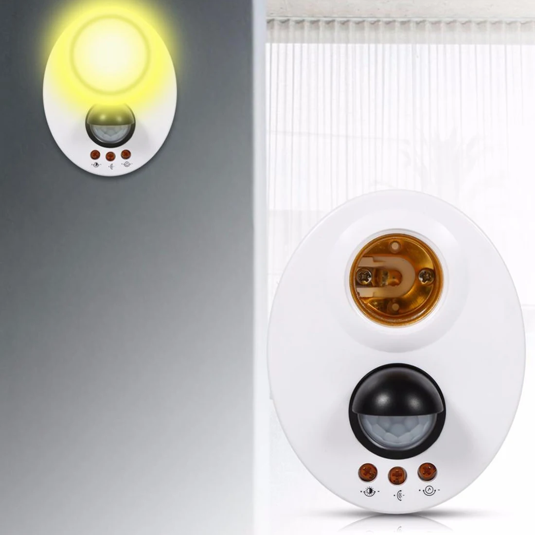 E27 Automatic LED Bulb Base Wall Light Lamp Holder Infrared IR Sensor Socket PIR Motion Switch Detector
E27 Automatic LED Bulb Base Wall Light Lamp Holder Infrared IR Sensor Socket PIR Motion Switch Detector