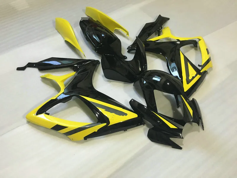Набор обтекателей мотоцикла для GSXR600 750 K6 06 07 GSXR 600 GSXR750 2006 2007 желтый Глянец черный