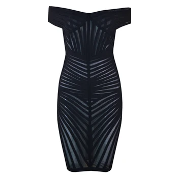 High Quality Sexy Off Shoulder Black Mesh Bandage Dress 2019 Knitted Elegant Designer Party Dress
High Quality Sexy Off Shoulder Black Mesh Bandage Dress 2019 Knitted Elegant Designer Party Dress