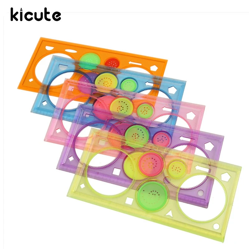 Kicute Newest Colorful Multifunction Puzzle Graphic Ruler Plastic Drawing Board Spirograph Drawing Ruler Painting Supplies
Kicute Newest Colorful Multifunction Puzzle Graphic Ruler Plastic Drawing Board Spirograph Drawing Ruler Painting Supplies