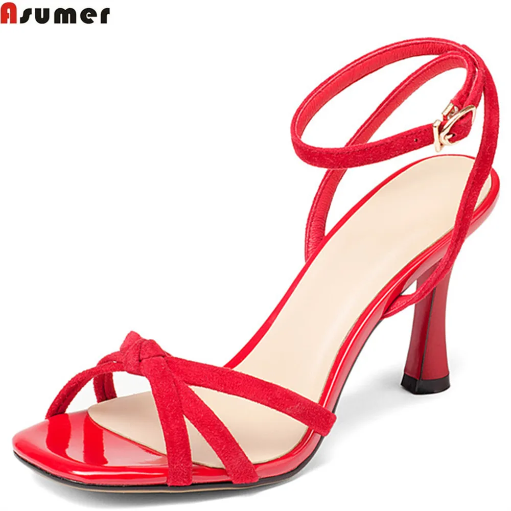 ASUMER black red fashion summer ladies shoes buckle elegant wedding shoes super high women suede leather high heels sandals
ASUMER black red fashion summer ladies shoes buckle elegant wedding shoes super high women suede leather high heels sandals