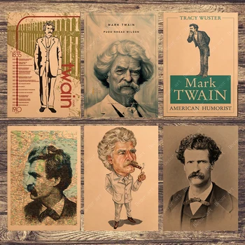 America Fiction Writer Mark Twain Canvas Painting Vintage Pictures Kraft Poster Coated Wall Stickers Home Decoration Gift
America Fiction Writer Mark Twain Canvas Painting Vintage Pictures Kraft Poster Coated Wall Stickers Home Decoration Gift