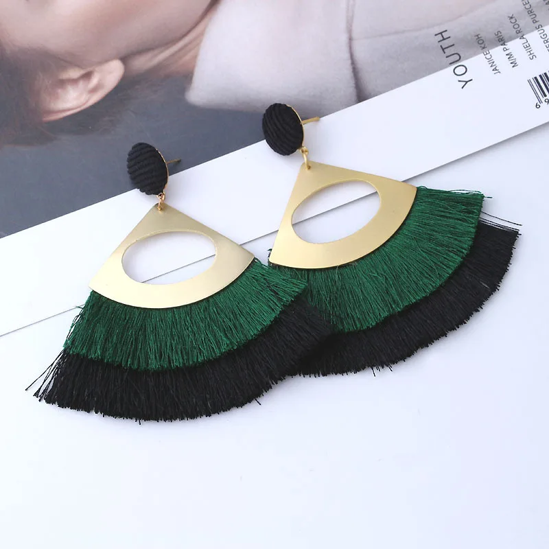 bohemian exaggerate hollow out earrings tassels form of a fan women earrings boho dangle earrings
bohemian exaggerate hollow out earrings tassels form of a fan women earrings boho dangle earrings