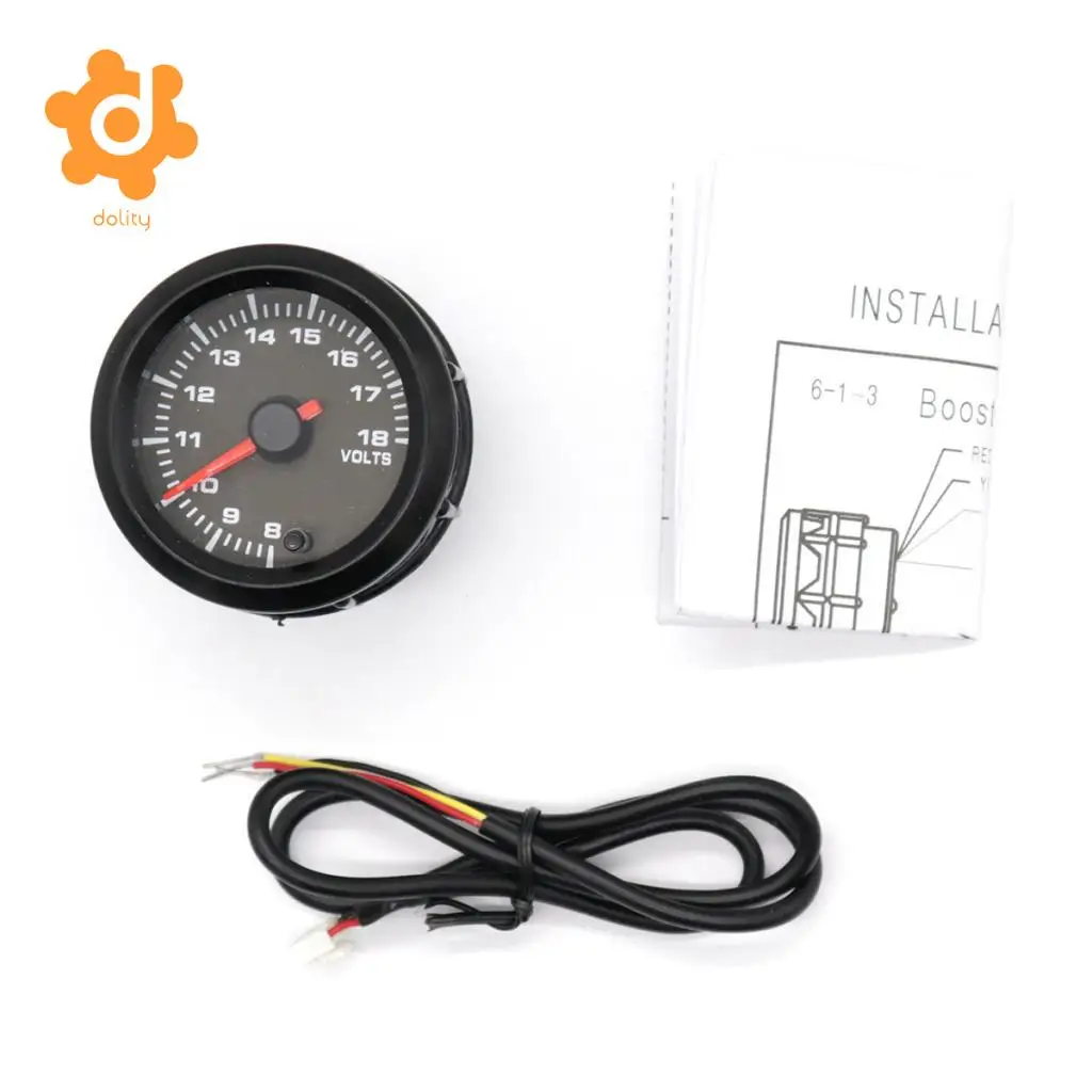 Car Motor 7 Color LED Light 52mm 8V-18V Volt Voltmeter Gauge Pointer Meter