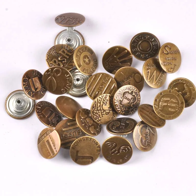 20Pcs/Set 17/20MM random mixed Metal Button High Quality bronze Jean Buttons Clothing sewing Accessories cp2173
20Pcs/Set 17/20MM random mixed Metal Button High Quality bronze Jean Buttons Clothing sewing Accessories cp2173